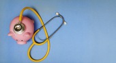 Piggybank with stethoscope