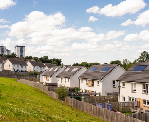 Houses with solar panels 