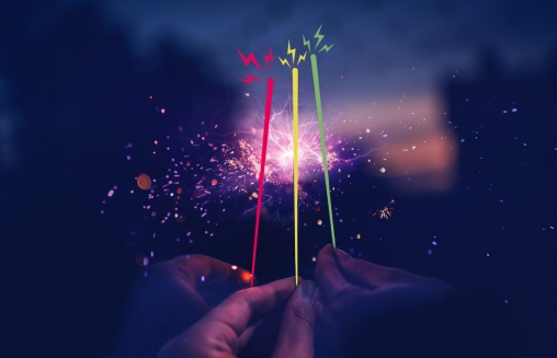 Creative|Spark Early hero image of Misfits overlay on three sparklers