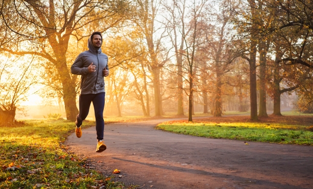 Man jogging in park