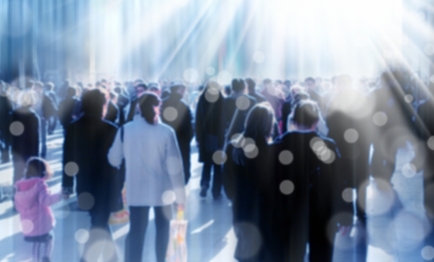 Busy shopping street