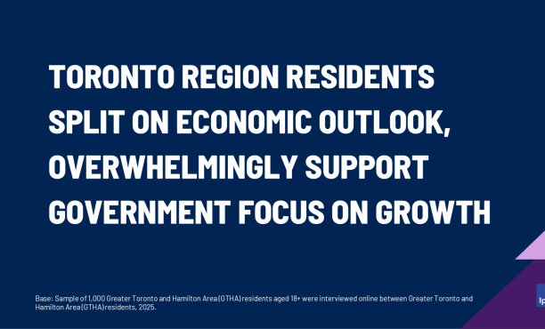 Toronto Region Residents Split on Economic Outlook, Overwhelmingly Support Government Focus on Growth: New Ipsos Poll for Toronto Region Board of Trade