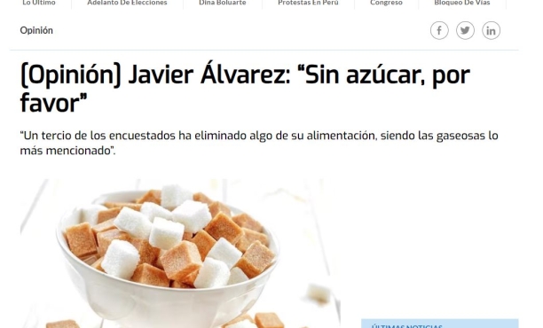 [Opinión] Javier Álvarez: “Sin azúcar, por favor”