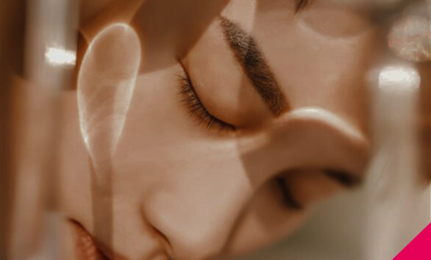 woman's face with eyes closed