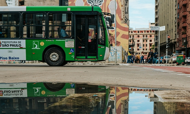 Ônibus no centro de São Paulo