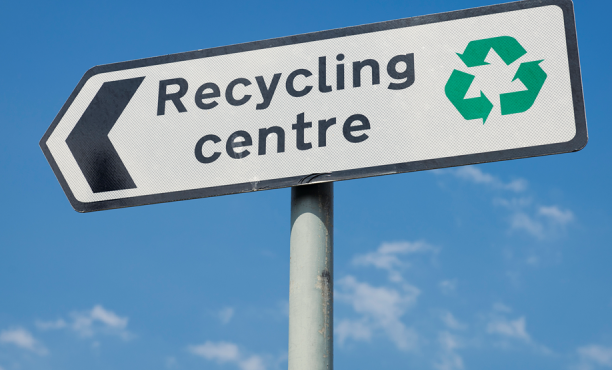 Recycling centre sign