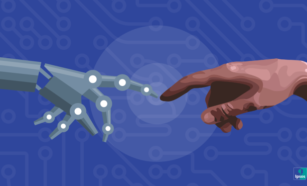 Human and robot hand touching