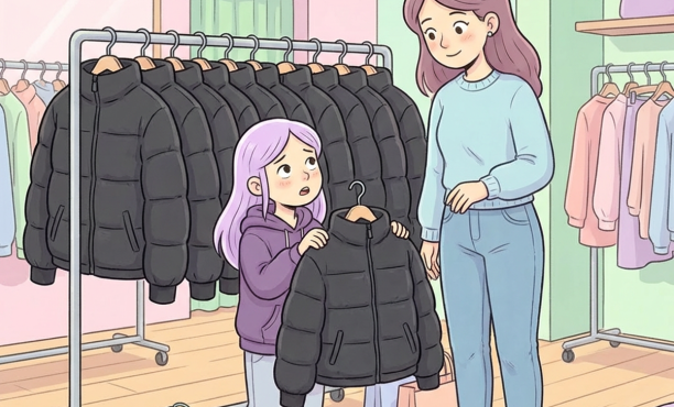 Dite nakupuje s maminkou