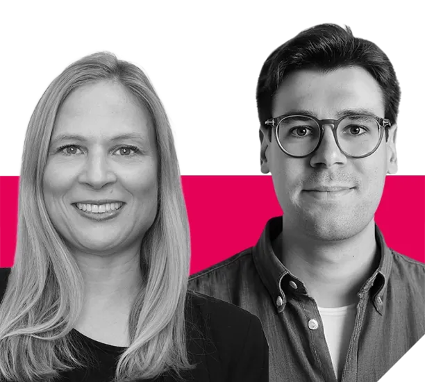 DIe Referent:innen Heidi Neubert und Tim Weber von Ipsos