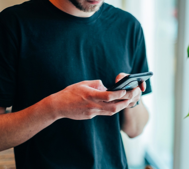 young man on mobile phone