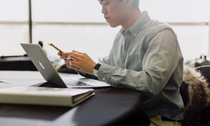 man working laptop business