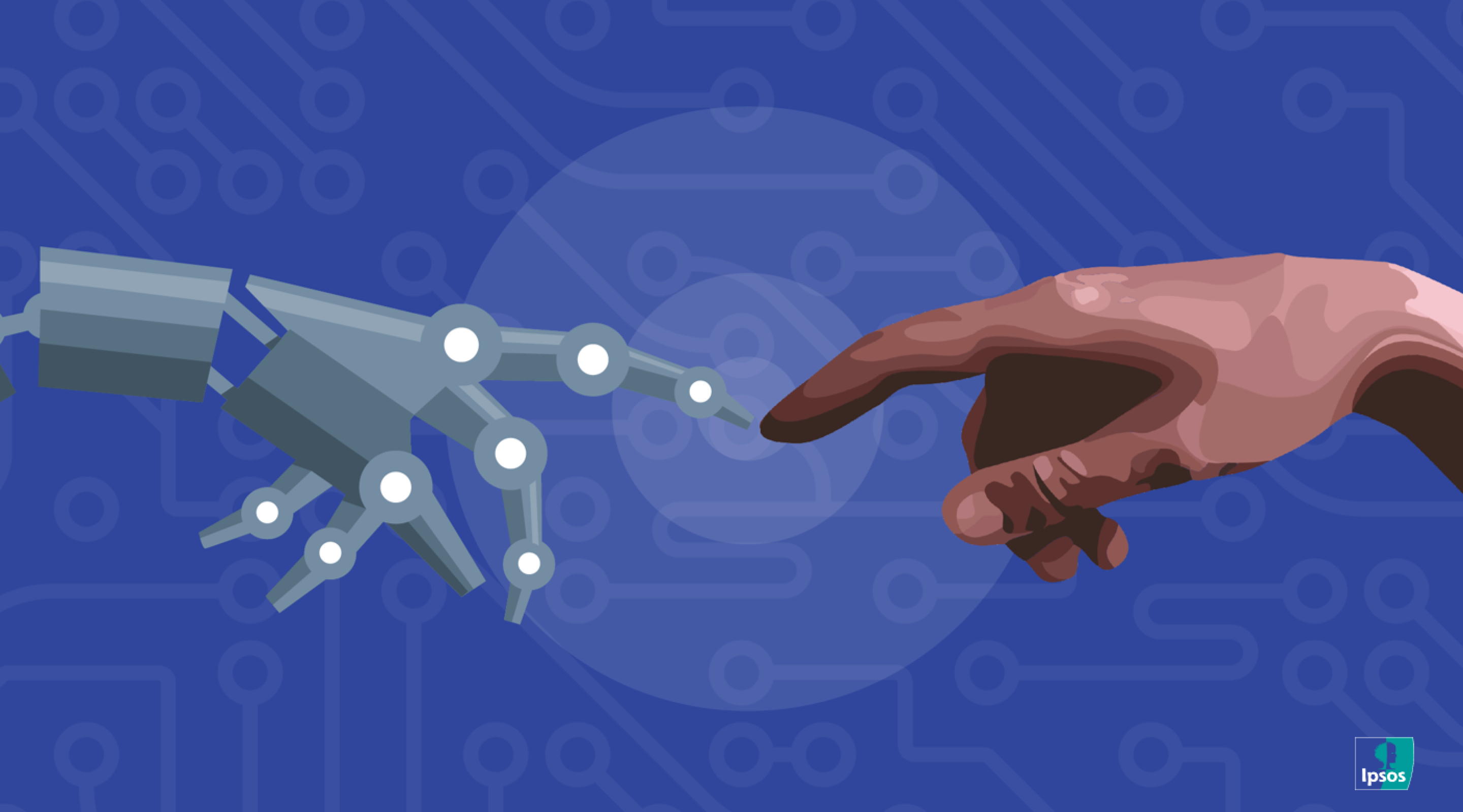 Human and robot hand touching