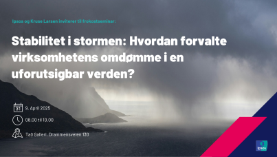 Banner picture of fjord, dark clouds
