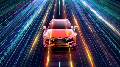 Auto schnell Straße Lichtspur