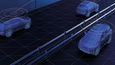 Illustration von drei Autos Blau