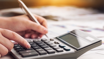 Person using calculator