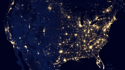 United States at night