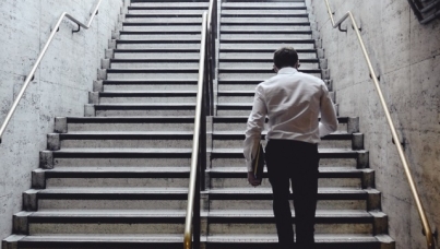 man leaving