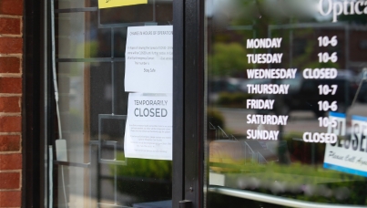 Shop closed due to lockdown