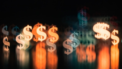 Dollar signs glowing in dark