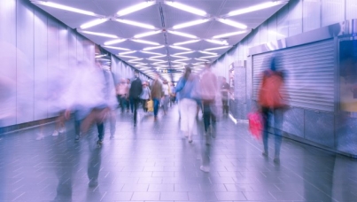 Busy subway station
