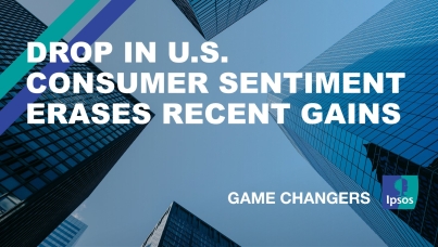 The words "Drop in U.S. consumer sentiment erases recent gains"