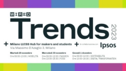 Mobilità, Fashion, Food, Sostenibilità e Digital Transformation: le tendenze del futuro presentate a Wired Trends 2023