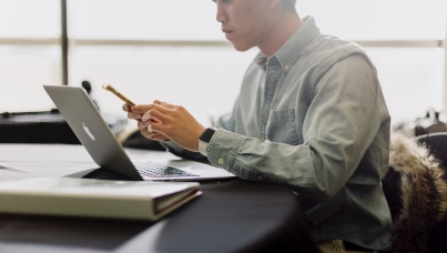 man working laptop business