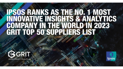 Ipsos Ranks as the No. 1 Most Innovative Insights & Analytics Company in the World in 2023 GRIT Top 50 Suppliers List