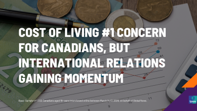 Cost of Living #1 Concern for Canadians (23%), but International Relations Gaining Momentum (15%, +11)