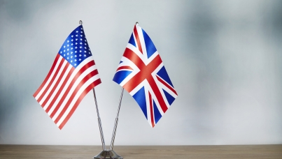 US and UK flags