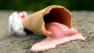 Melted ice cream cone