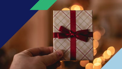 Picture of person holding a gift card