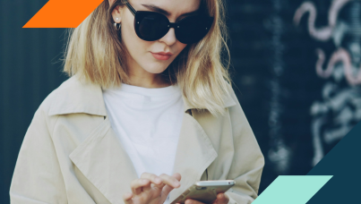 Photo of woman looking at a smartphone