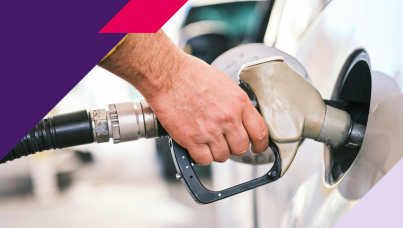 image of hand pumping gas