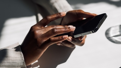 Person holding phone