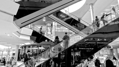 The inside of a shopping mall