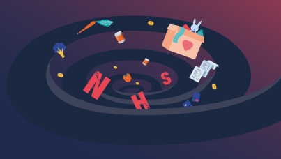 an illustration of the countries health on a downward spiral