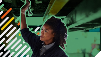 Female mechanic working in garage