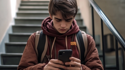 adolescente no celular