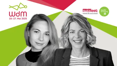 Irina Ermak, Caroline ZimmerLogos von WdM 2025, succeet, marktforschung.de
