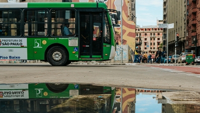 Ônibus no centro de São Paulo