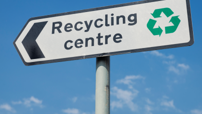 Recycling centre sign