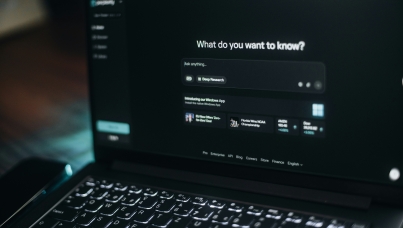 laptop screen showing search on LLM