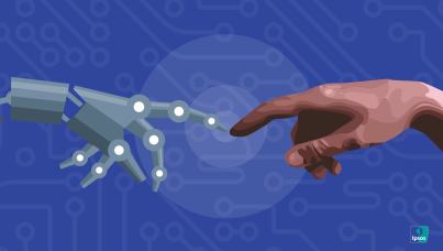 Human and robot hand touching