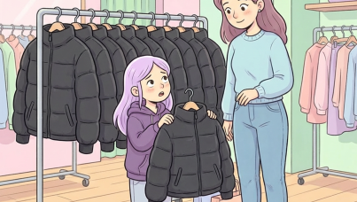 Dite nakupuje s maminkou