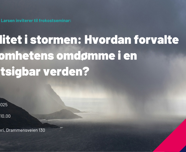 Banner picture of fjord, dark clouds