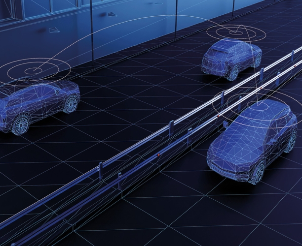 Illustration von drei Autos Blau