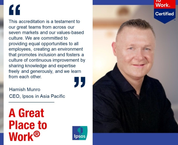 Great Place To Work certification for 7 of Ipsos' APEC markets