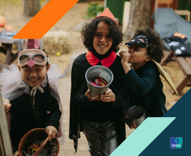 Young kids trick-or-treating